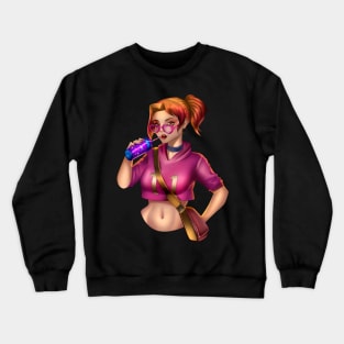 Girl Drinking soda Crewneck Sweatshirt